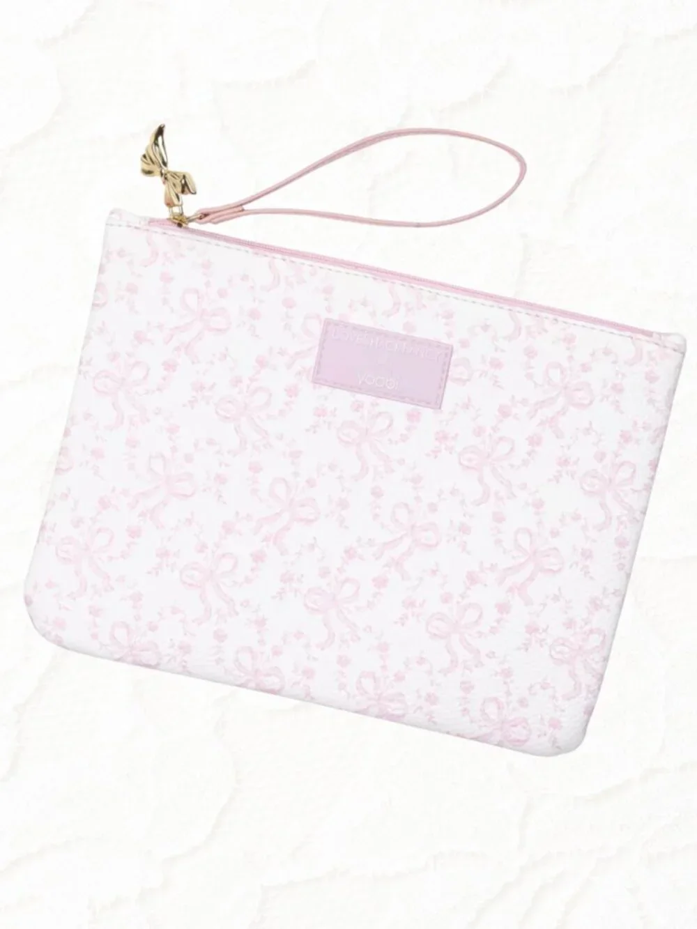🤍 LoveShackFancy x Target - Flat Zip Pencil Case with Strap - Chantilly